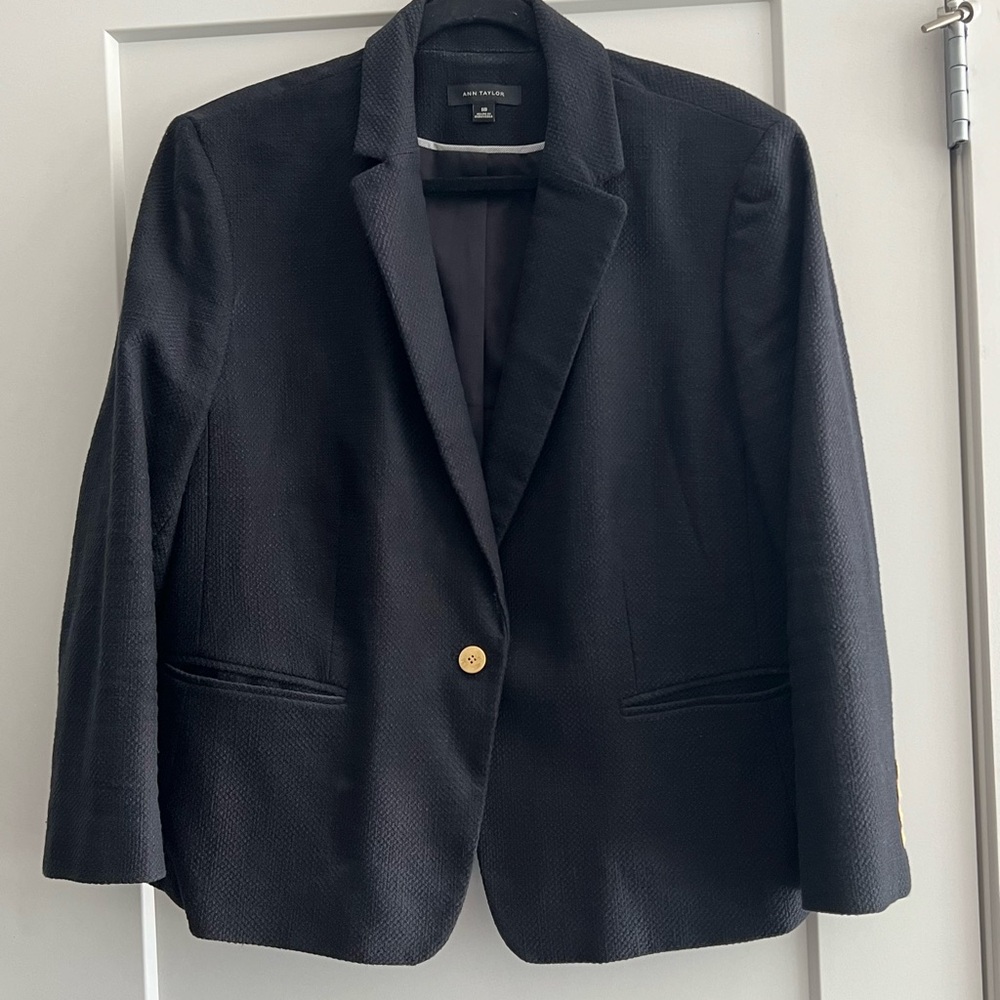 Ann Taylor 1 Button Textured Blazer Jacket Size 18